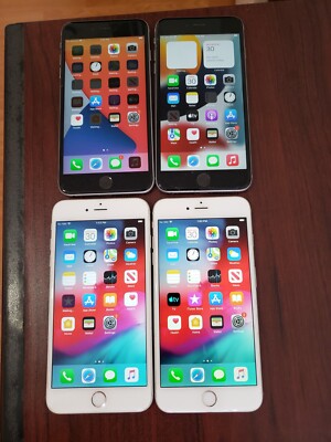 Lot of 4 Apple iPhone 6 Plus 64GB (2pcs )/ 32GB( 1pc )/16GB ( 1pc )Silver/Gray