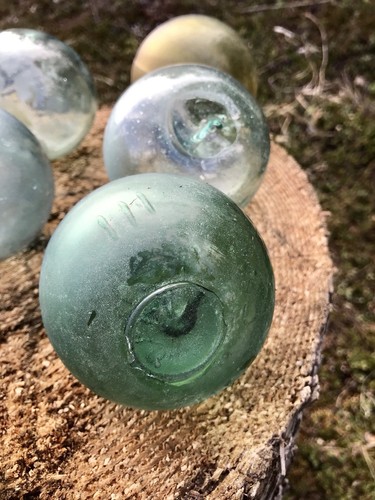 -LOT OF 9- Authentic Vintage Japanese Glass Fishing Floats