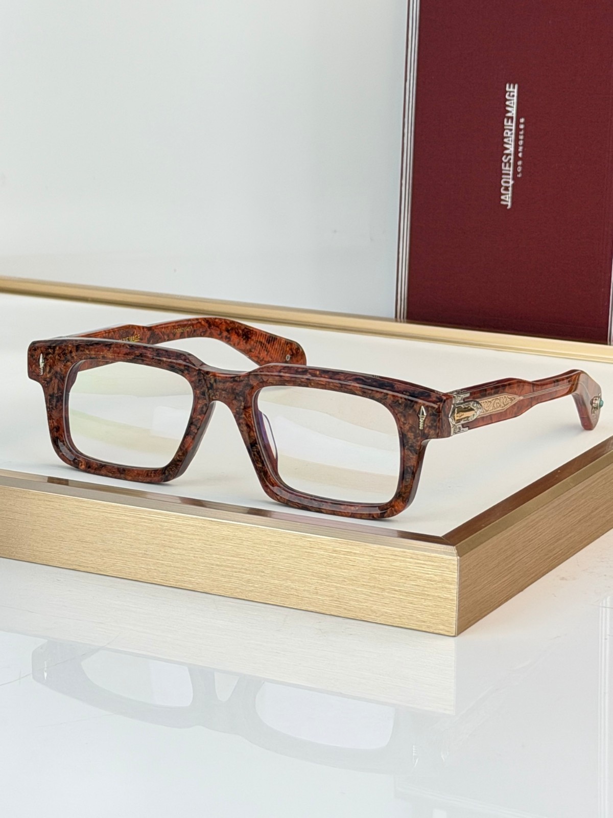 Jacques Marie Mage Belvedere Red Zebra/Clear 50-20-146mm New With