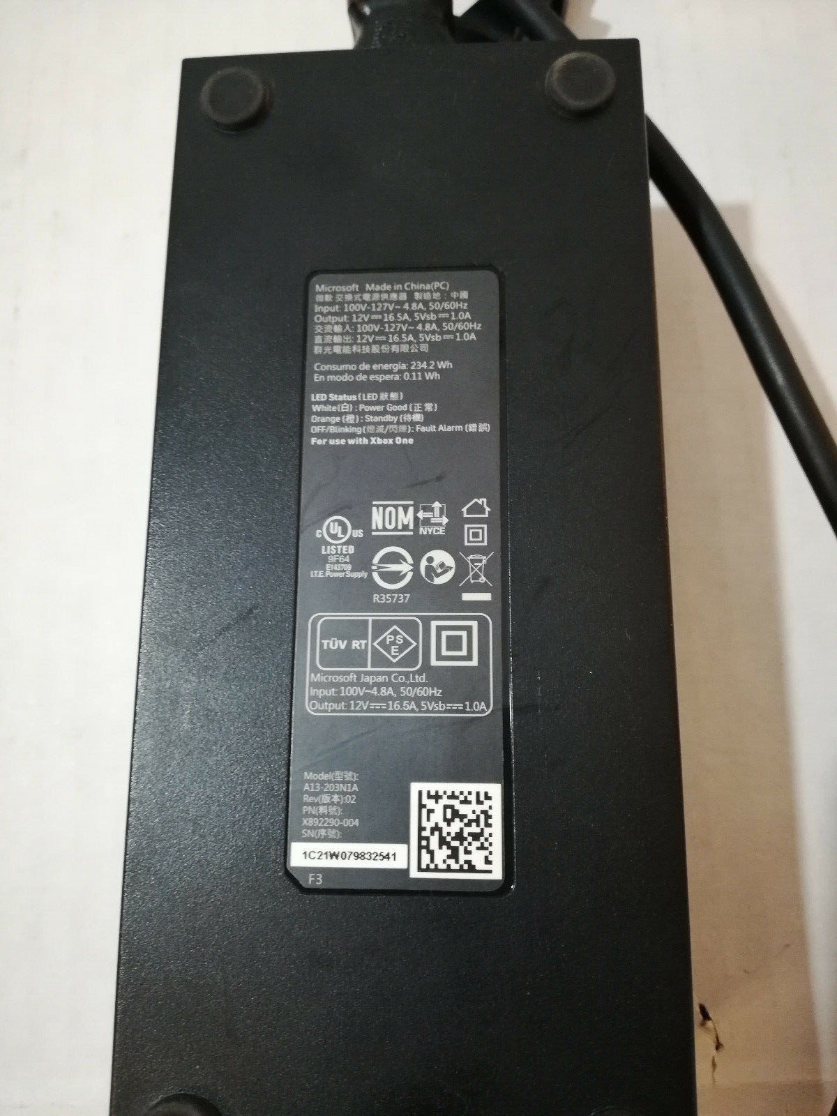 Official Power Supply OEM AC Adapter Brick for Microsoft XBOX ONE Console