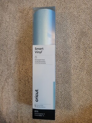 Cricut Smart Vinyl Permanent Shimmer Light Blue 12' x 13'' New Sealed Box 