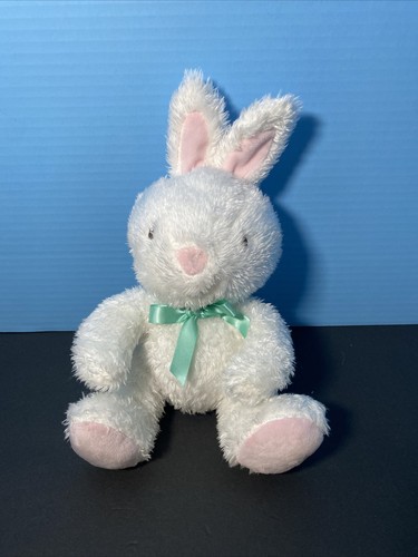 Hallmark Bunny Rabbit Plush Green Bow White Stuffed Animal P