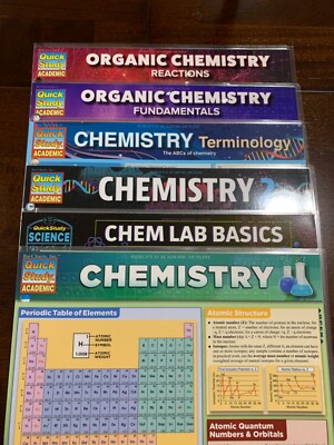 Barcharts Lot Of 6 Chemistry Quick Study Guides .