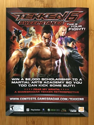 2009 Tekken 6 PS3 Xbox 360 Martial Arts Sweepstakes Print Ad/Poster Official Art