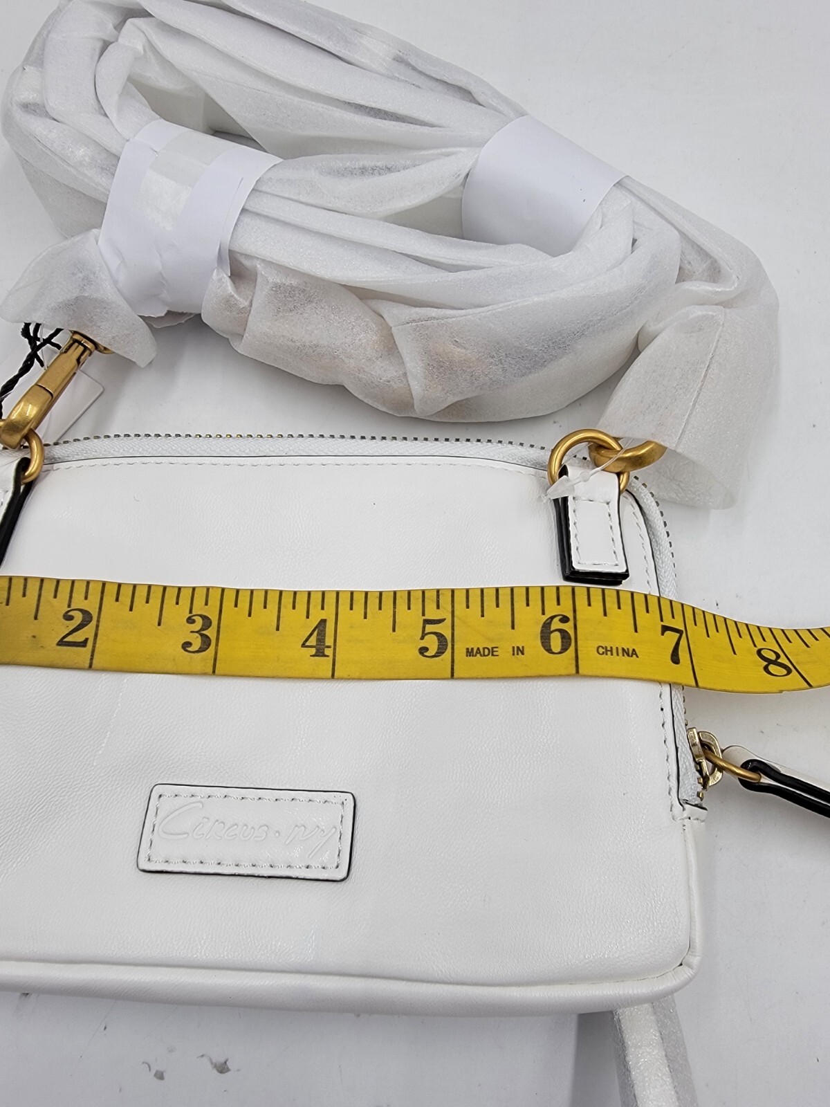 Circus by Sam Edelman Smooth Malibu Slim Crossbody Bag Women's White Zip Closure - Picture 5 of 14