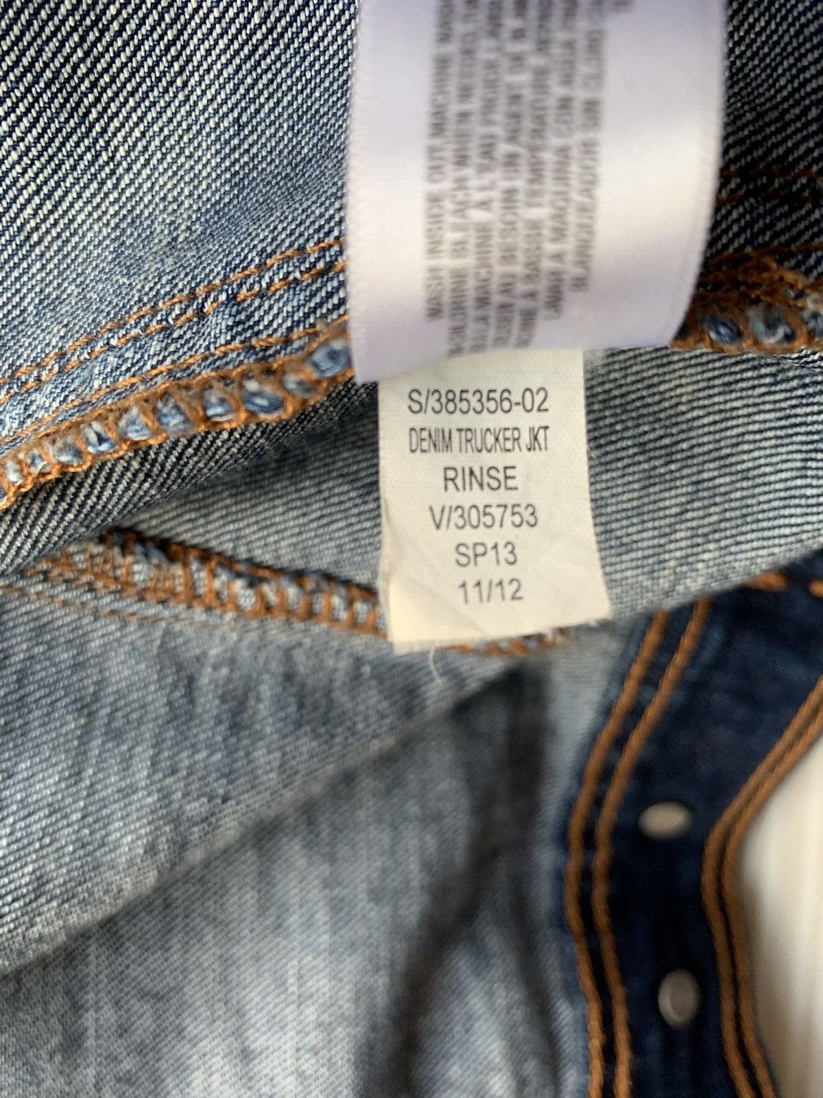 Old Navy Trucker Jacket Denim Cotton Stretch Jeans Dark Wash LG s/385356-02