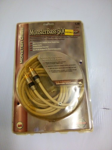 Monster Bass 300 Subwoofer Cable 12ft 4M Interconnect Cable