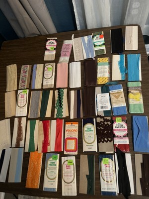 Large Lot Of Vintage Sewing Supplies Talon Zippers Lace J&P Coats Hem