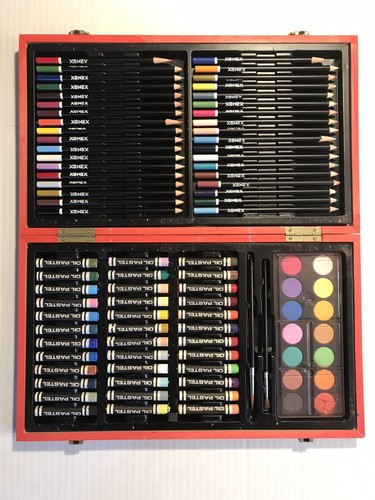 XONEX VTG Hard-Box 88 PIECE Art Set: 36 OIL PASTELS, 36 Pencils, 99.2% UNUSED
