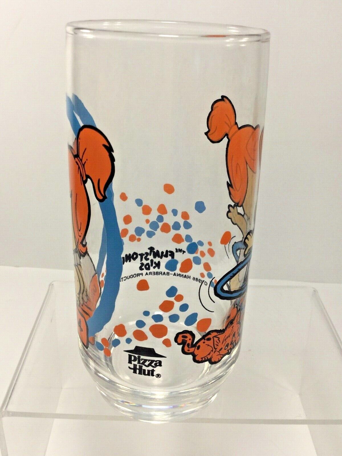 Vintage,1986 Pizza Hut Promotinal Flintstone Kids, Wilma' 16 oz Tumbler Glass