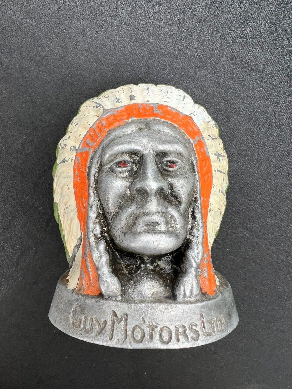 Guy Motors Truck Van Bus Coach Lorry Badge Indian Emblem Mascot Hood Ornament