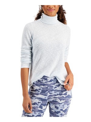 

STYLE - COMPANY Женская голубая вязаная туника с длинными рукавами Petites, Light blue