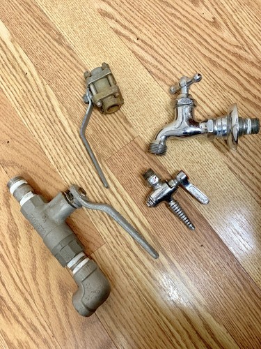 4 Vintage Water Spigot Faucet Plumbing Fixtures.