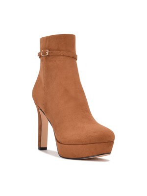 Женские коричневые ботильоны на шпильке с миндалевидным носком и застежкой-молнией NINE WEST, 11 М