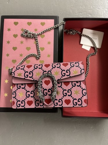 【GUCCI】DIONYSUS GG MINI CHAIN BAG Authentic GUCCI Valentines Exclusive Dionysus Super Mini