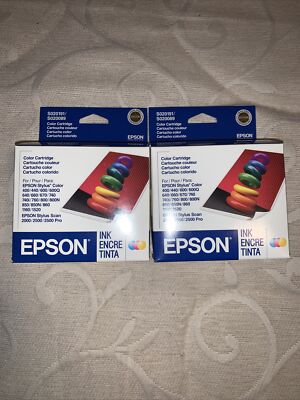 Lot 2 New Epson Color Printer Ink Cartridge S020191 / S020089 Stylus Scan