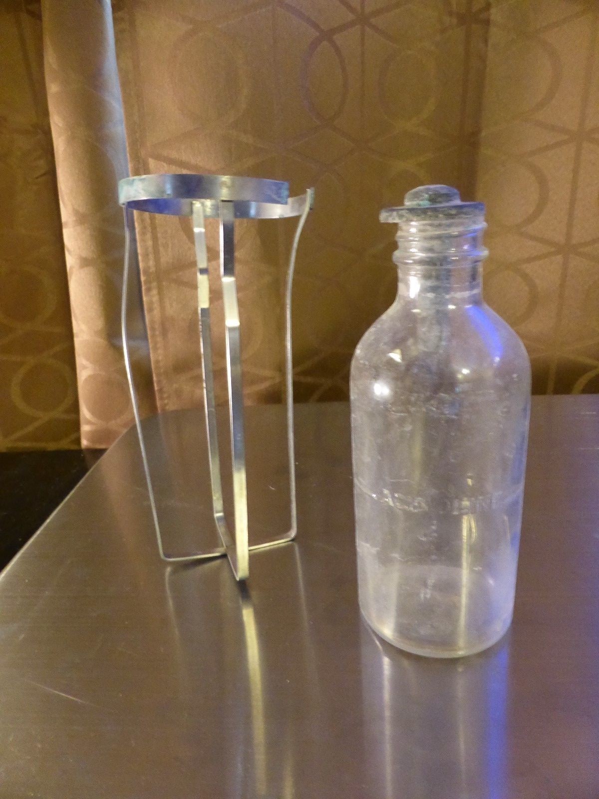 ANTIQUE HEATPROOF FIRE EXTINGUISHER CHEMICAL BOTTLE CAP & CAGE INSERT