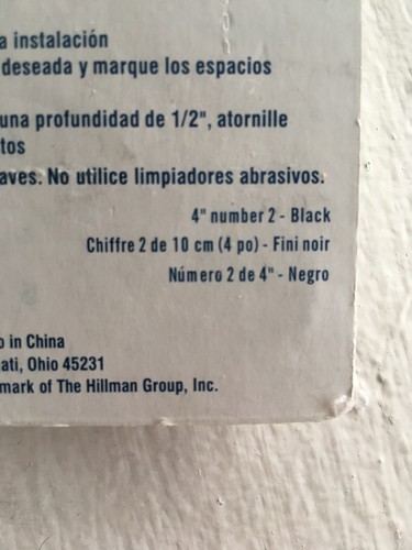 Distinctions by Hillman 843142 4-Inch Flush Mount Black Number 2 Black