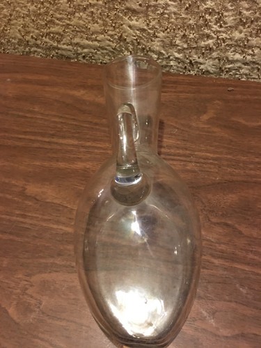 Vintage Clear Glass Female Hospital Urinal With Applied Handle 0-16 Ounce Scale