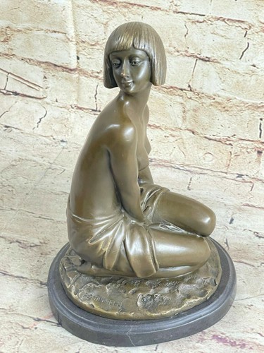 Sexy Nymph Bronze Statue Figure by A.Gennarelli Hot cast Sculpture Figurine Gift