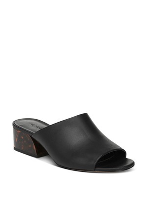 

ВИНС. Женские черные кожаные шлепанцы Jestin с черепаховым каблуком без шнуровки 9,5 м, Черный, H0170L2