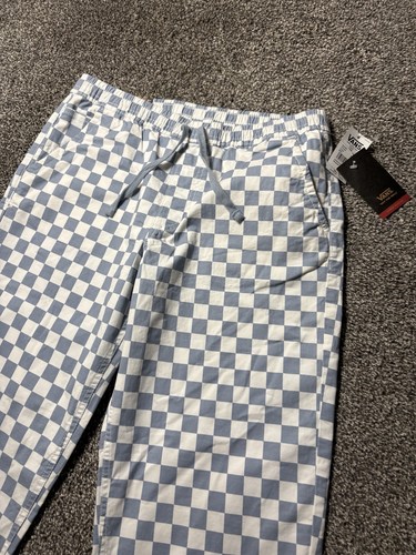 Vans Checkered Pants Mens Medium Elastic Waist Drawsting Skater NEW NWT