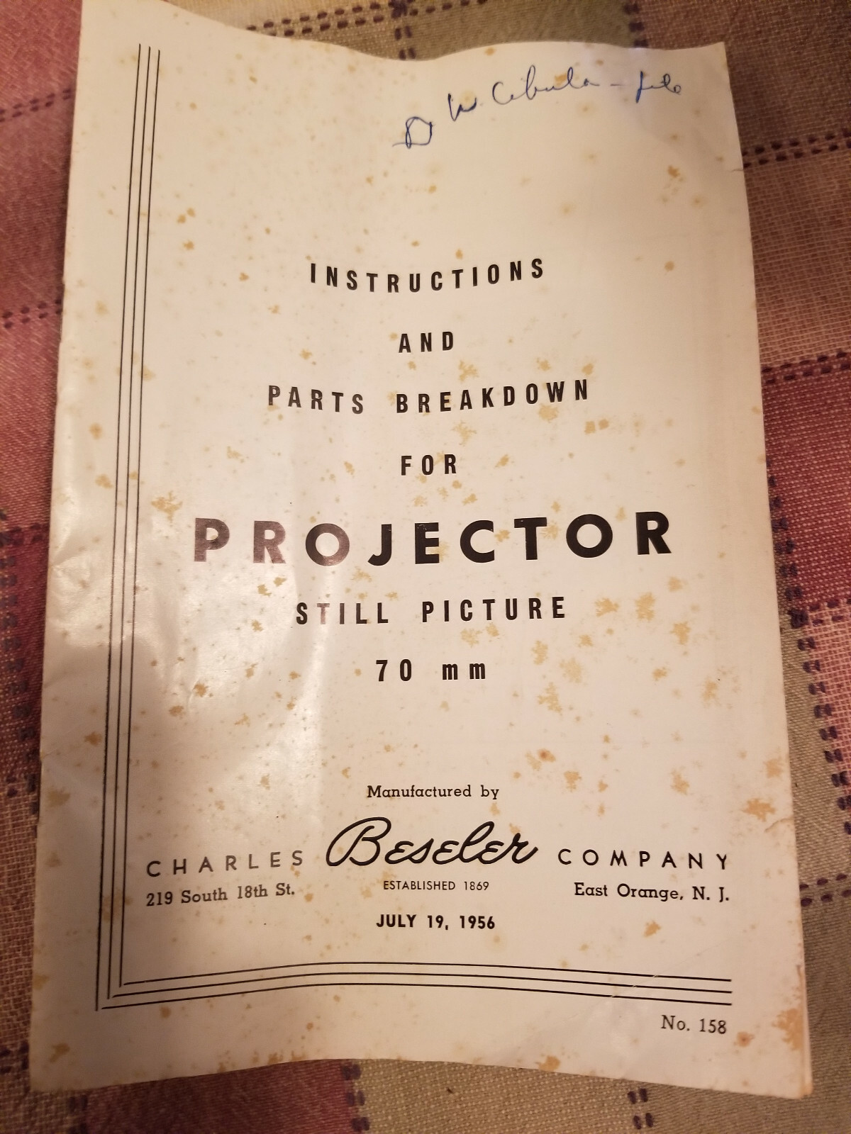 Vintage Charles Beseler Co. 70mm Still Picture Projector Model 5300