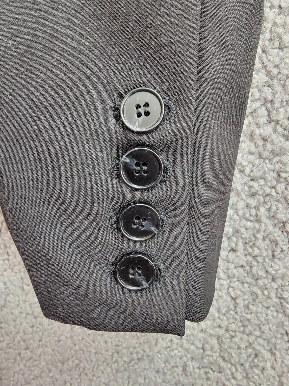 FORE Long Sleeves Notch Lapel Fitted Blazer Women XS Black Front Button Closure - Picture 11 of 20