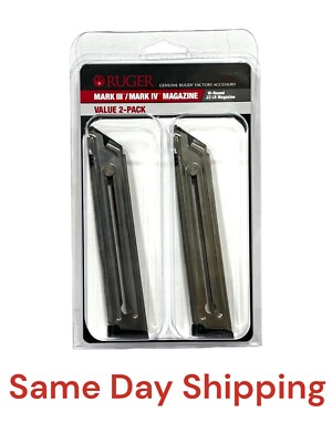 Ruger Mark III 3 and IV 4 Magazine 10-Round 22LR Value 2-Pack 90645 Factory