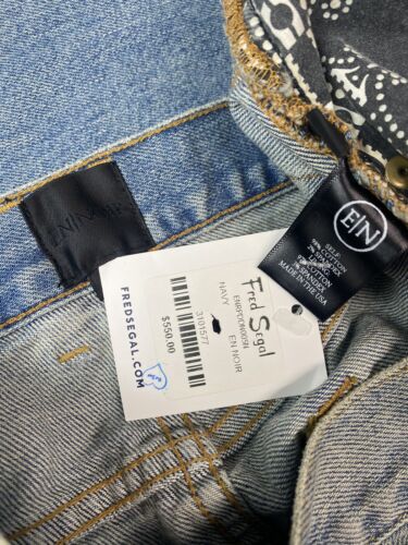 Pre-owned En Noir Exposed Knee Jeans Light Blue Denim Frayed Hem 36