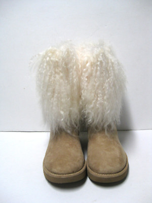 Pre-owned Ugg Lida Sheepskin Cuffwomen Short Boots Natural Us 7 /uk 5.5 /eu 38 /jp 24 In Beige