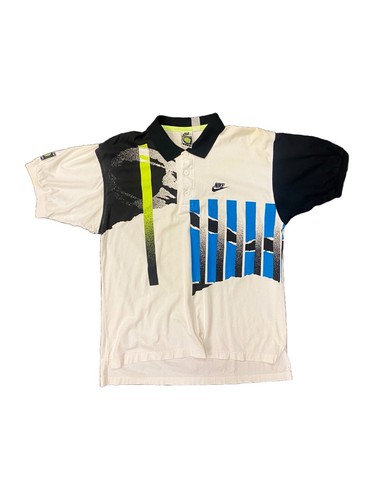 トップス vintage NIKE made in USA AGASSI polo ci Vintage Nike Challenge Court Andre Agassi Tennis Polo Shirt
