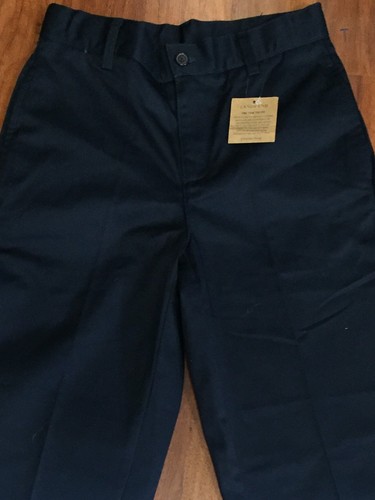 New Land's End Kids Boys Navy Blue Khaki Pants Size 14S Adjustable Waist