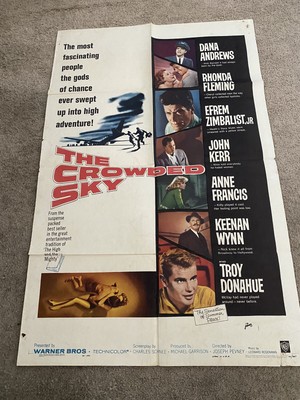 The Crowded Sky (1960) Original movie poster  Troy Donahue 27 X 40 1/2''
