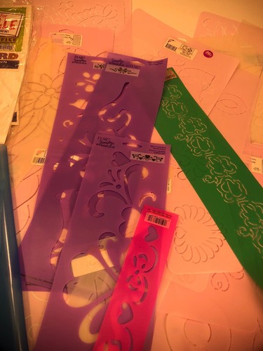 Huge Lot Of 45 Stencils Floral Flowers Ribbons Bows Designs Butterflies And More