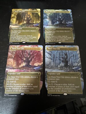Three Tree City - Borderless Complete 4 Seasons Set (4 cards) - Magic MTG