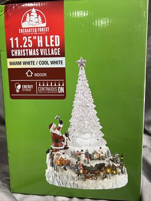 9'' Polyresin LED Lighted Musical Christmas Village Building Home Tabletop Decor