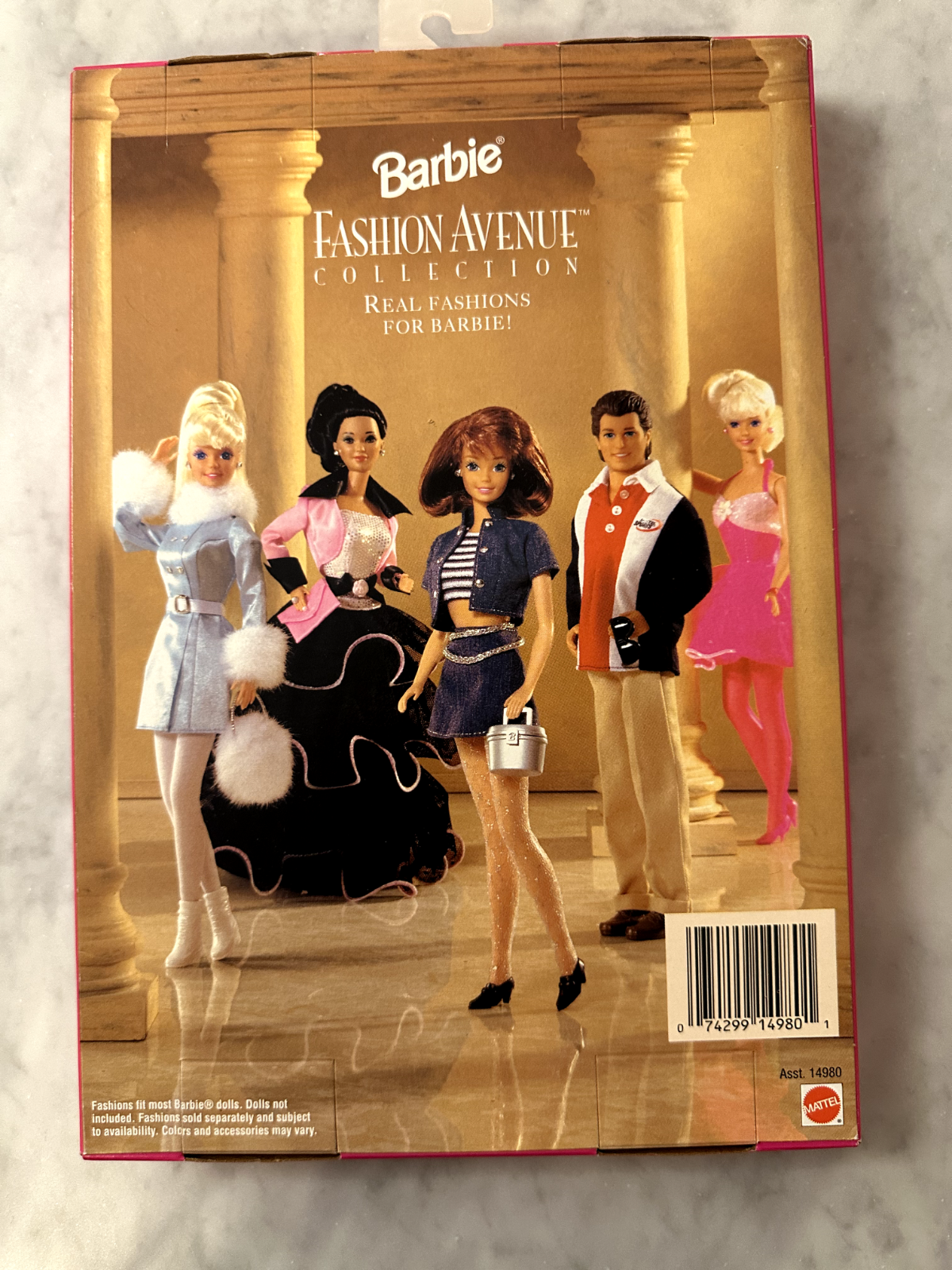 Vintage Mattel BLUE SATIN FUR TRIMMED FASHION AVENUE BOUTIQUE #14980