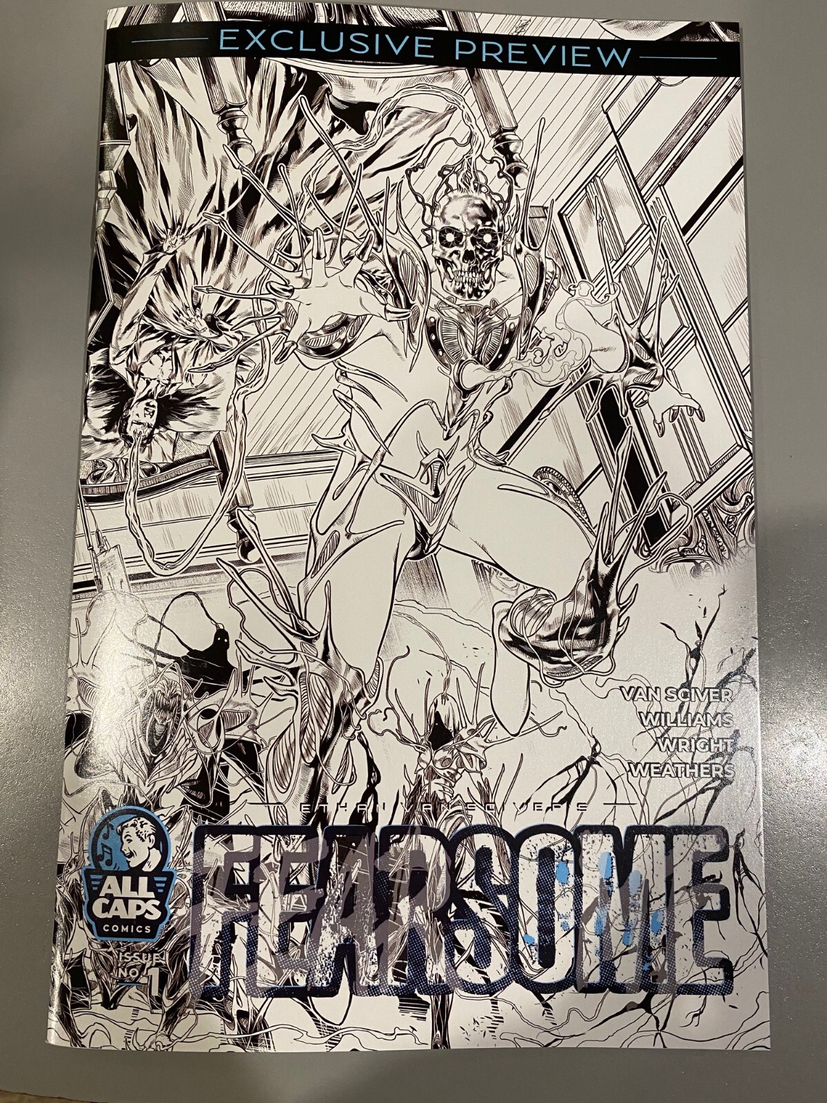 FEARSOME #1 PREVIEW BOOK! ALL CAPS COMICS! New!  Rare LINE ART Variant!