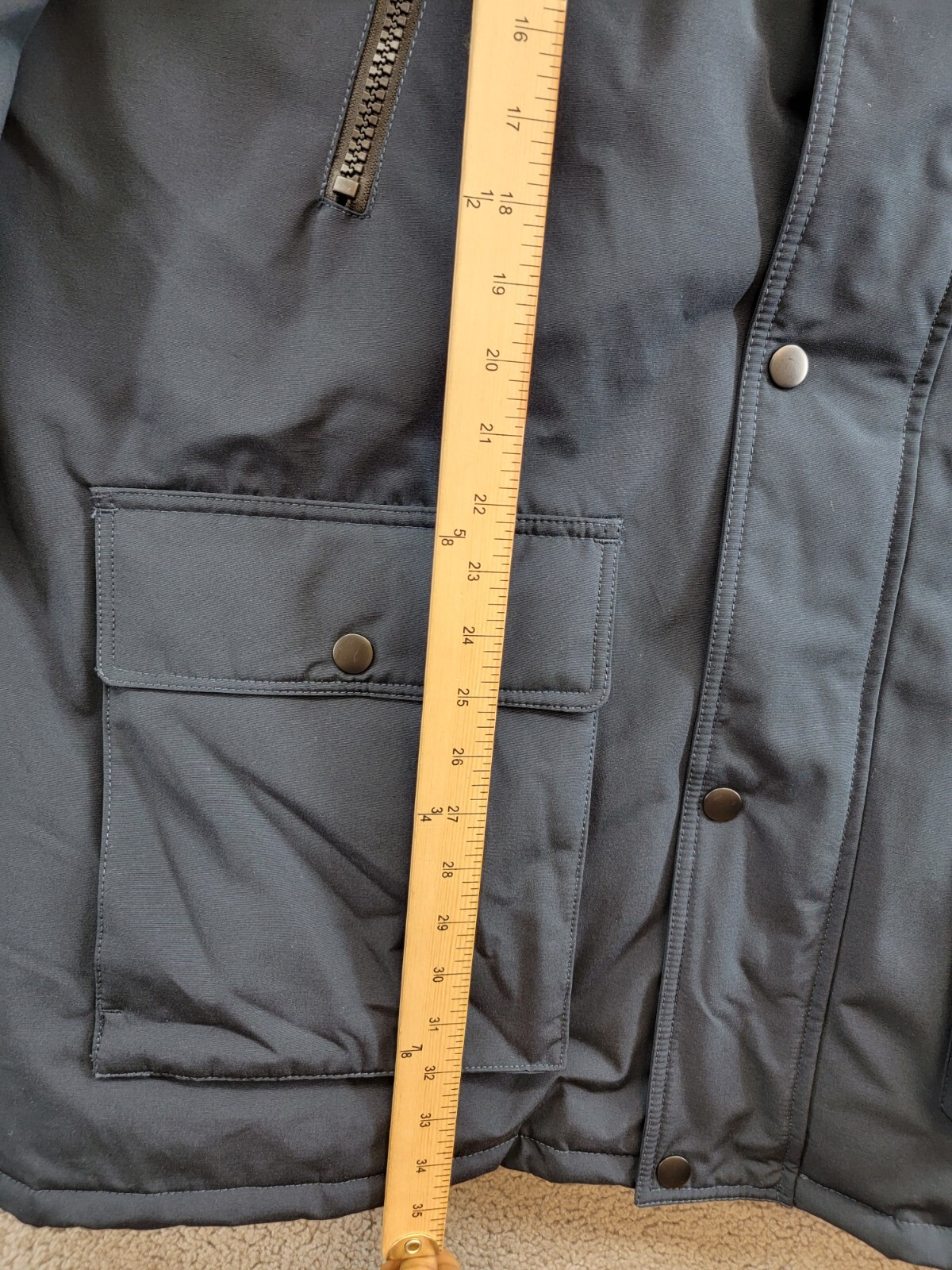 Club Room Parka with A Faux Fur-Hood Jacket Men's XXL Navy Zip/Snap Closure - Picture 8 of 17