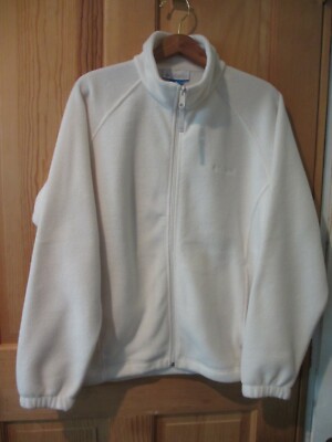 NWOT COLUMBIA SPORTSWEAR WOMEN L FLEECE  FULL ZIP JACKET POLAR WHITE IVORY 