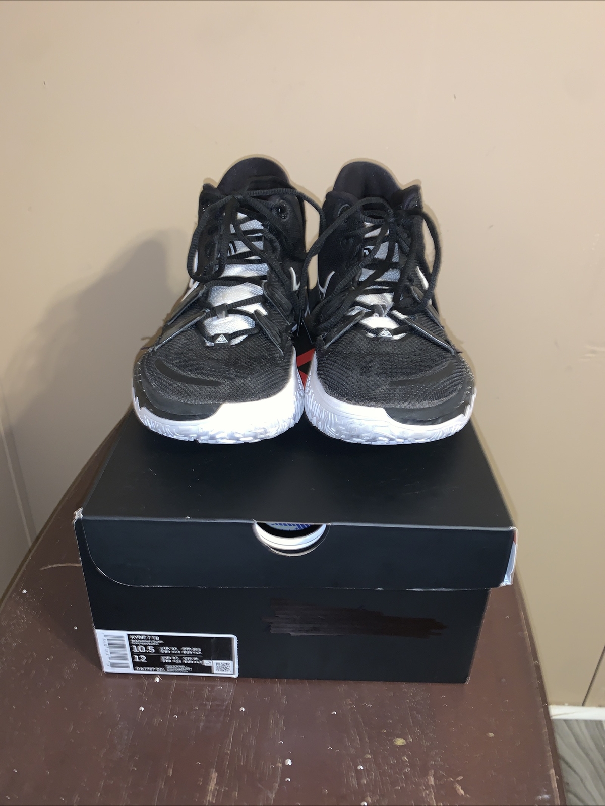 Size 10.5 - Nike Kyrie 7 TB Black White 