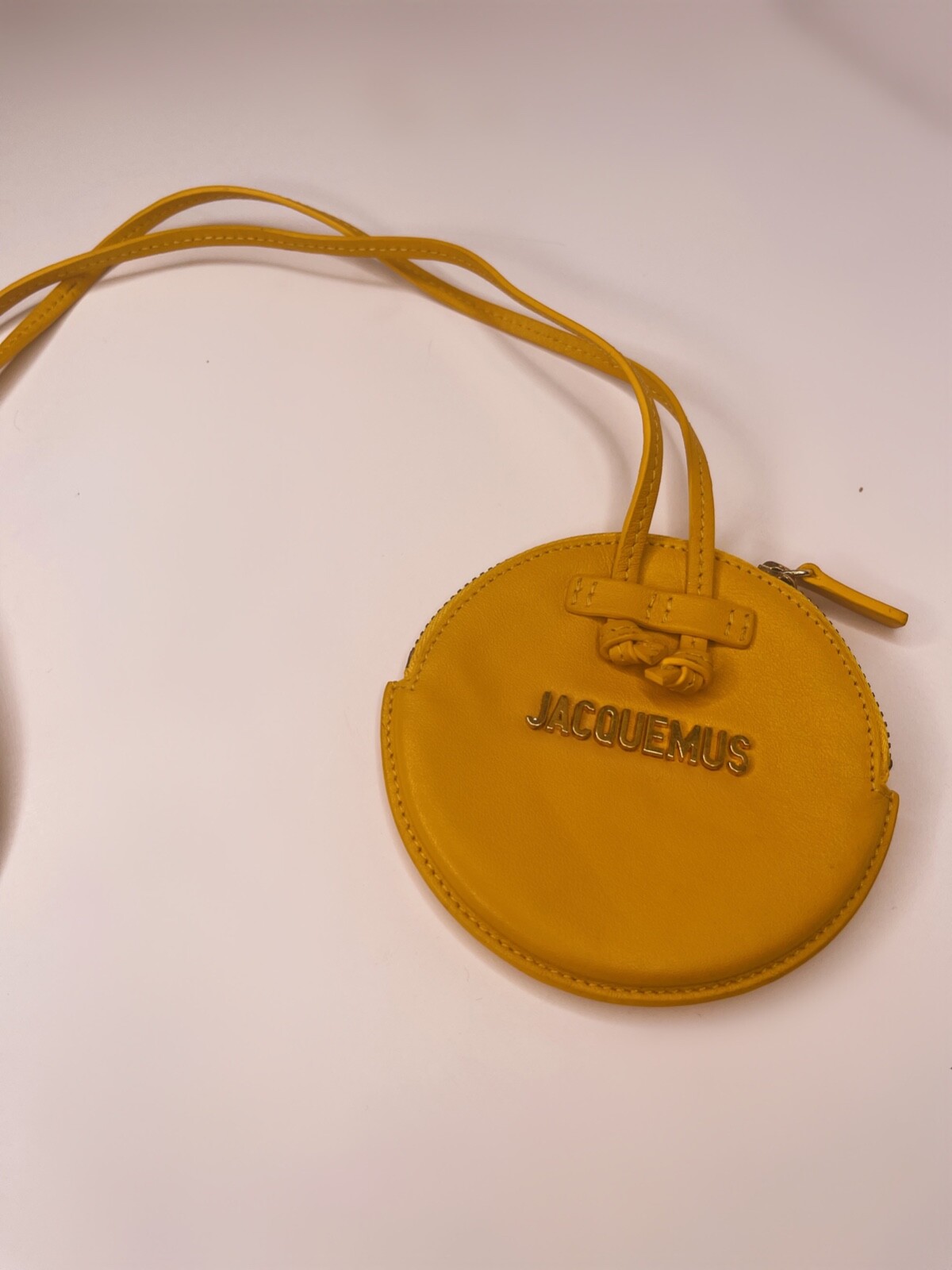 Jacquemus Le Pitchou Round Coin Purse, yellow gold , 2017