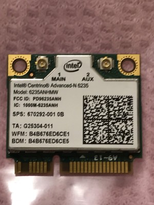 Intel Network 6235ANHMWWB Wireless WiFi Centrino Advanced-N 6235 Dual Band