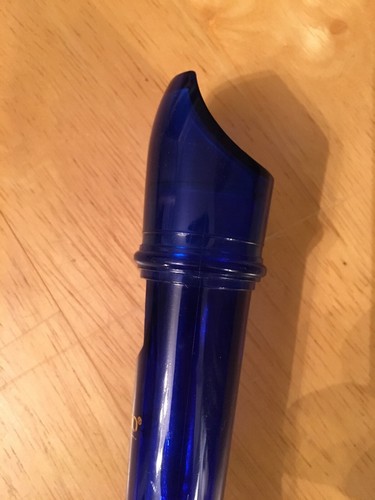 Recorder Transparent Blue Canto One-Piece Translucent Soprano Baroque Fingering