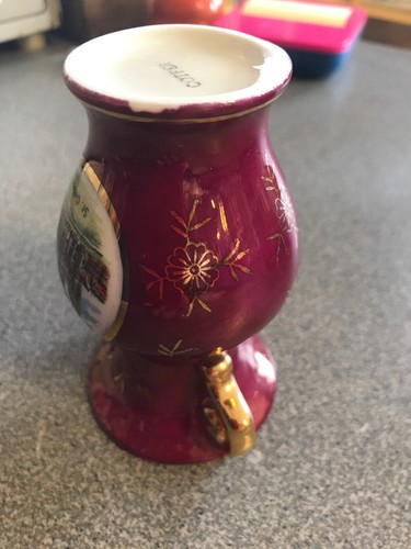St. Gallen, Switzerland  4” vase, Souvenir, gold trim!