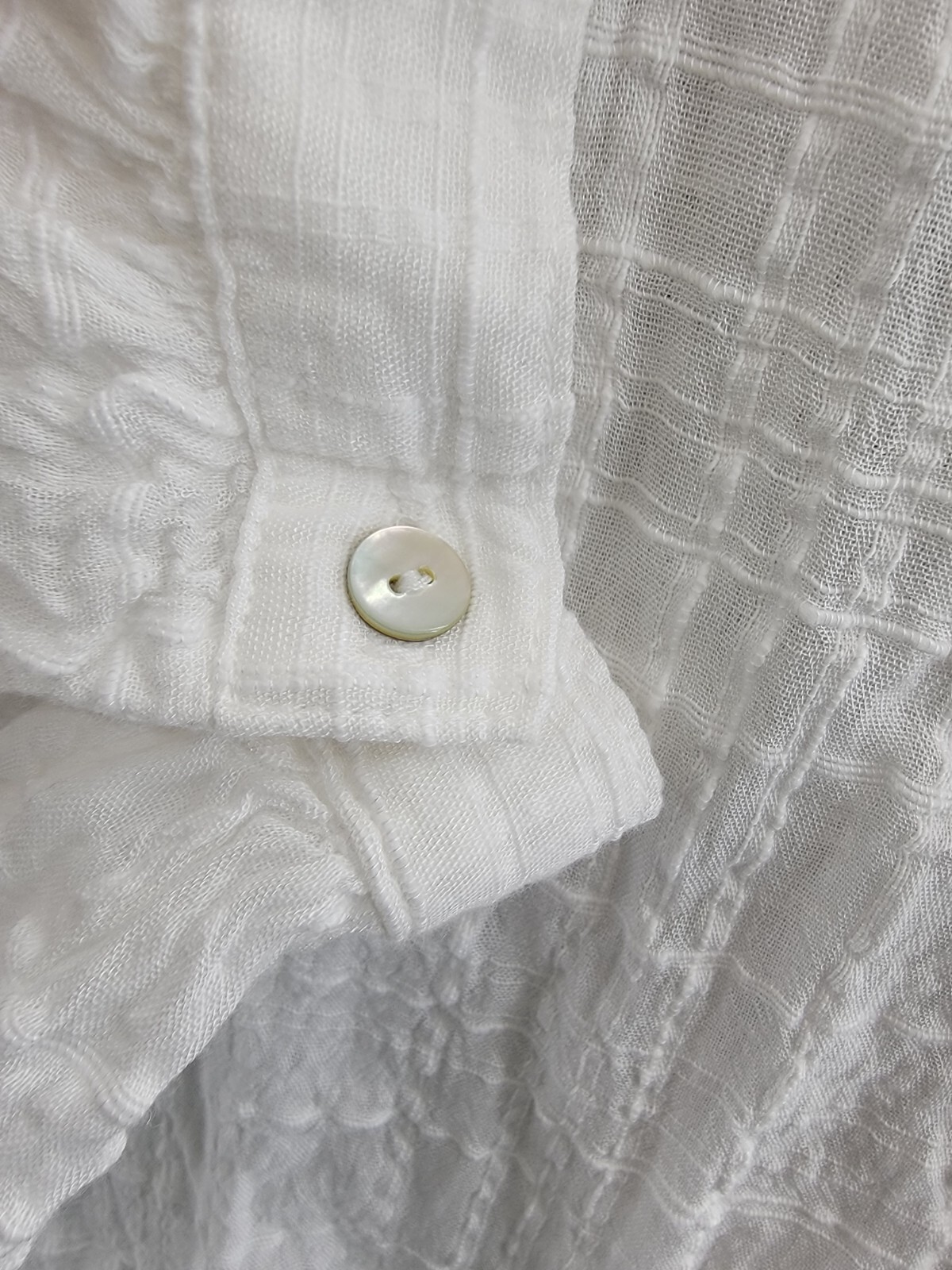 Bella Dahl Tie Neck Raglan Button Down Shirt Women's L White Split Neck L/S - Picture 9 of 19