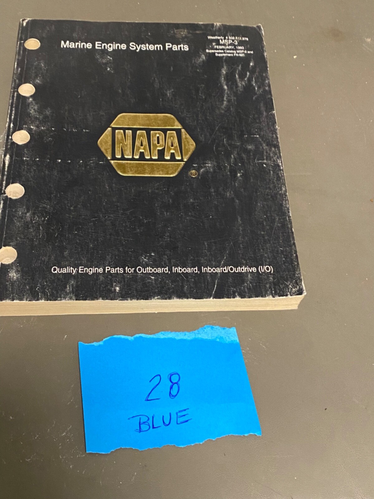 MARIページ NAPA Marine System Engine Parts Catalog MSP-3 1993 450 pg