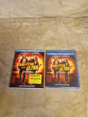 American Ultra (Blu-Ray/DVD/Digital, 2015) with Slipcover Kristen Stewart SEALED