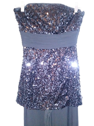 White House Black Market Sequins Strapless Jumper/One Piece Pant. Sz 0. Black.